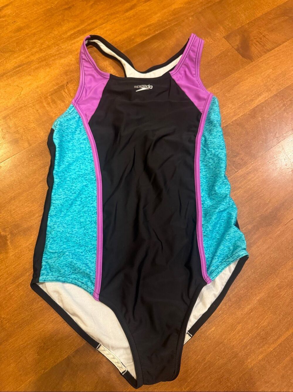 Speedo Girls XL 14/16 Colorblock One Piece Athletic Swimsuit